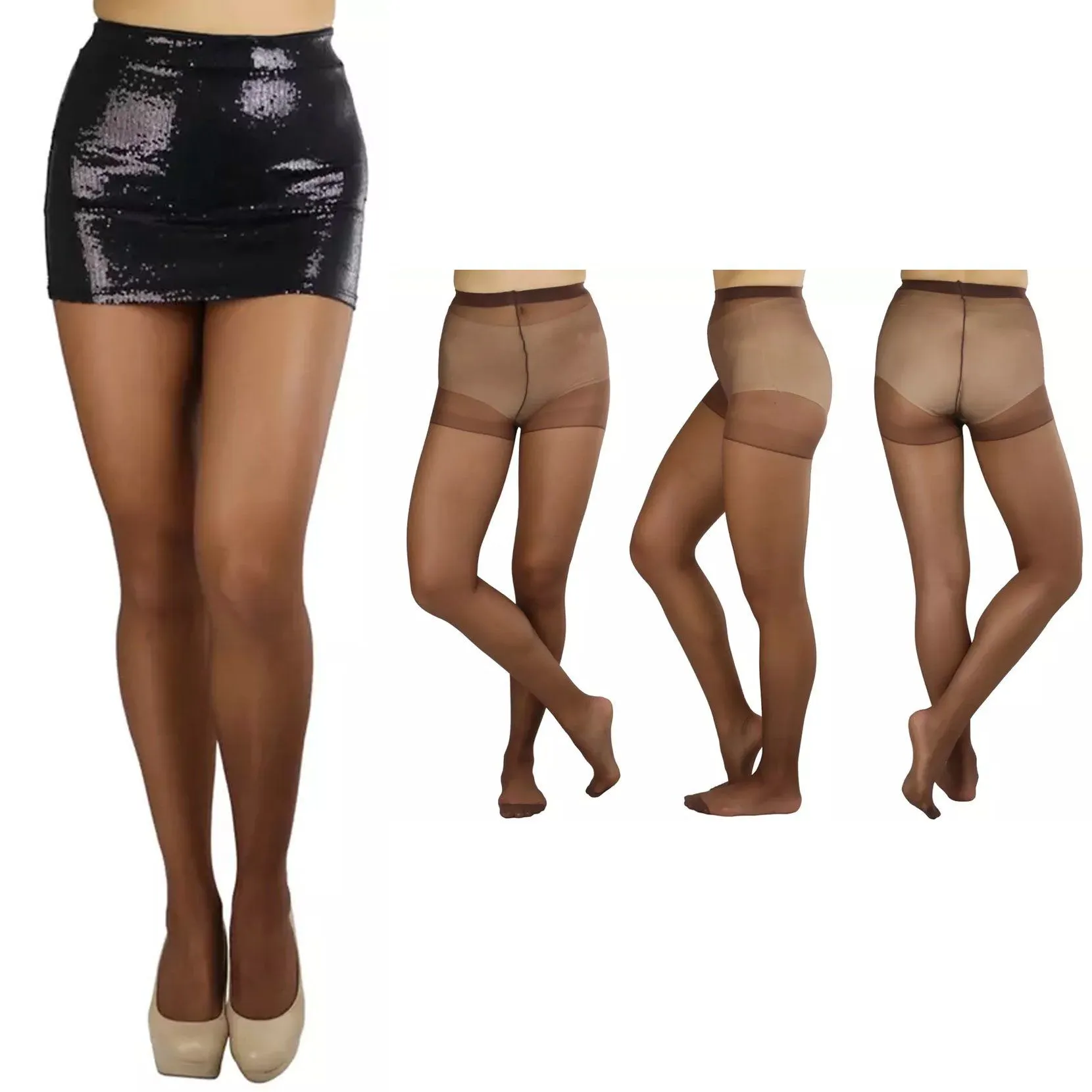6-Pack: Women's Assorted Sheer Support Toe Pantyhose