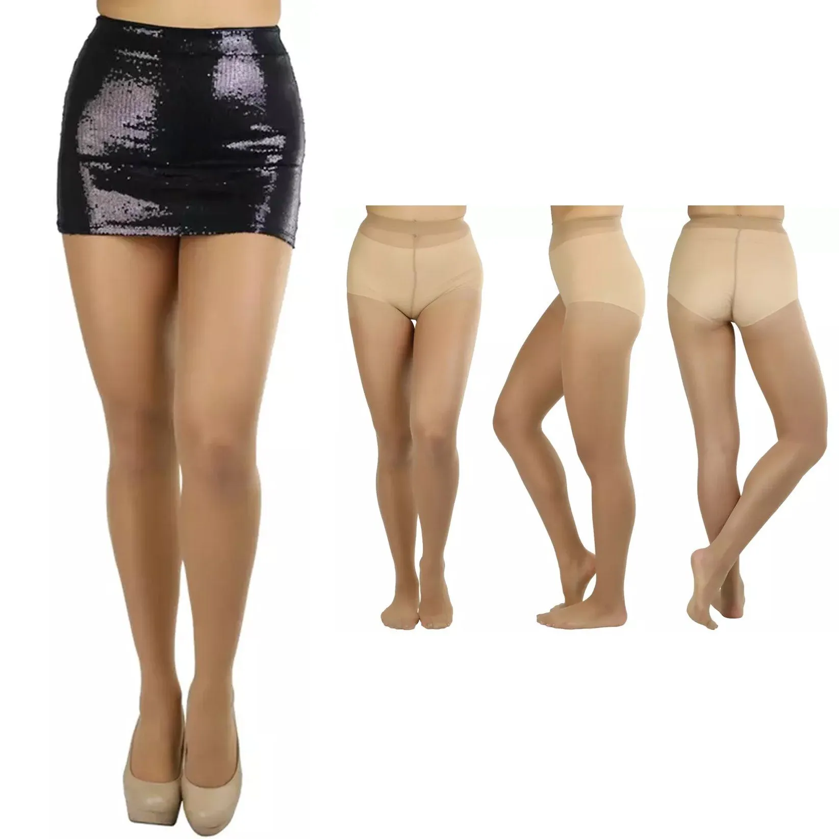 6-Pack: Women's Assorted Sheer Support Toe Pantyhose