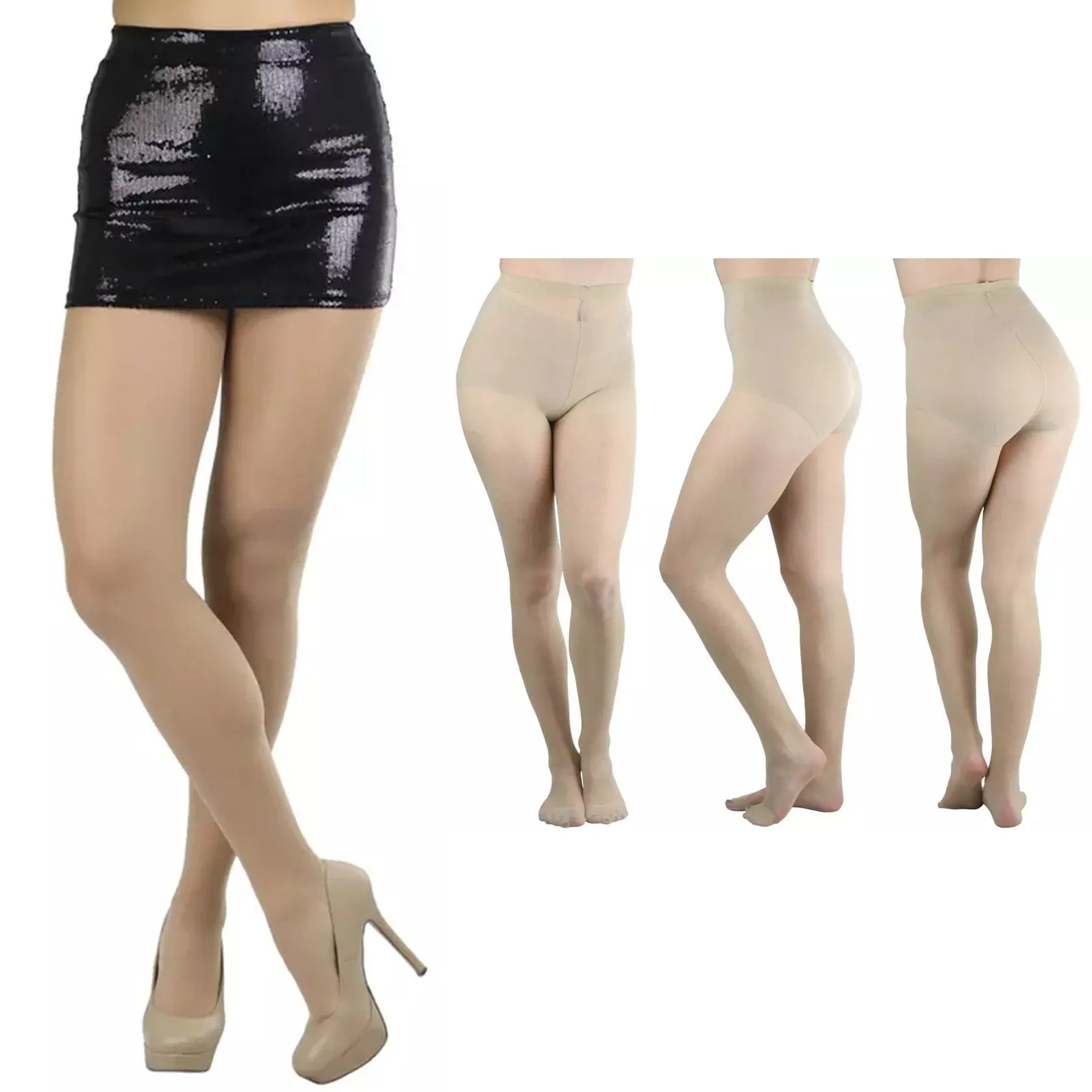 6-Pack: Women's Assorted Sheer Support Toe Pantyhose