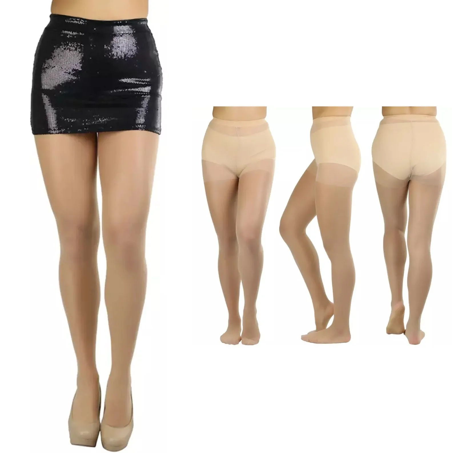 6-Pack: Women's Assorted Sheer Support Toe Pantyhose
