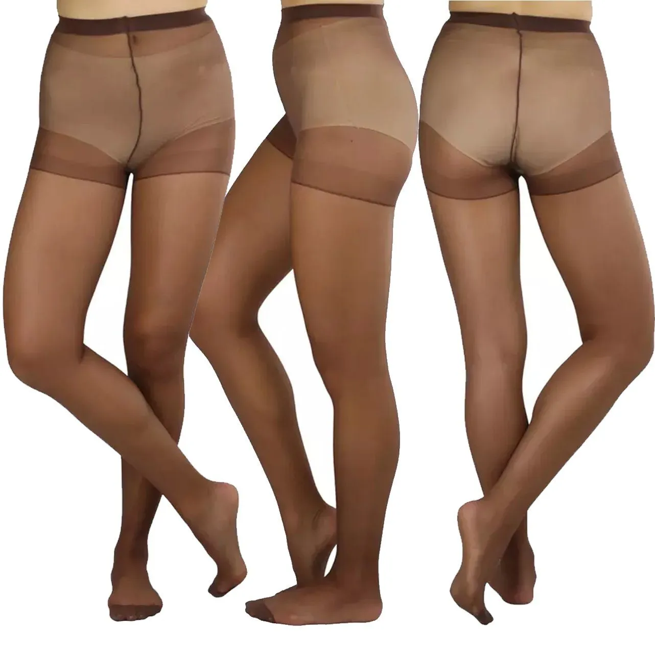 6-Pack: Women's Solid Color Basic Sheer Pantyhose