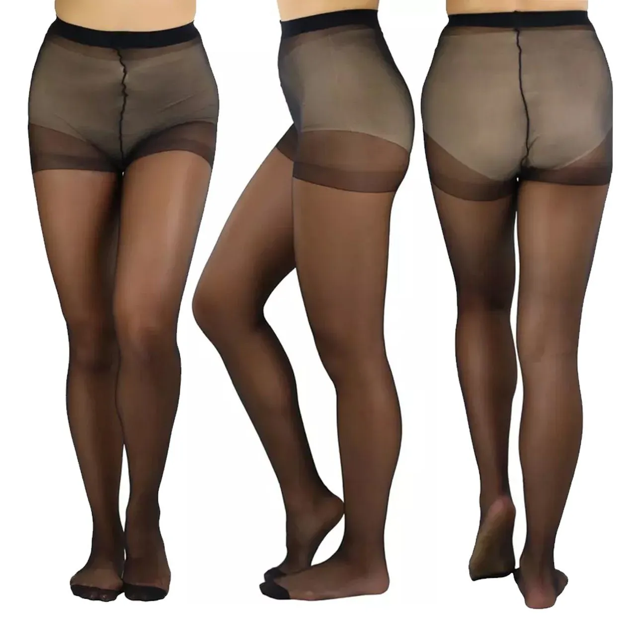 6-Pack: Women's Solid Color Basic Sheer Pantyhose