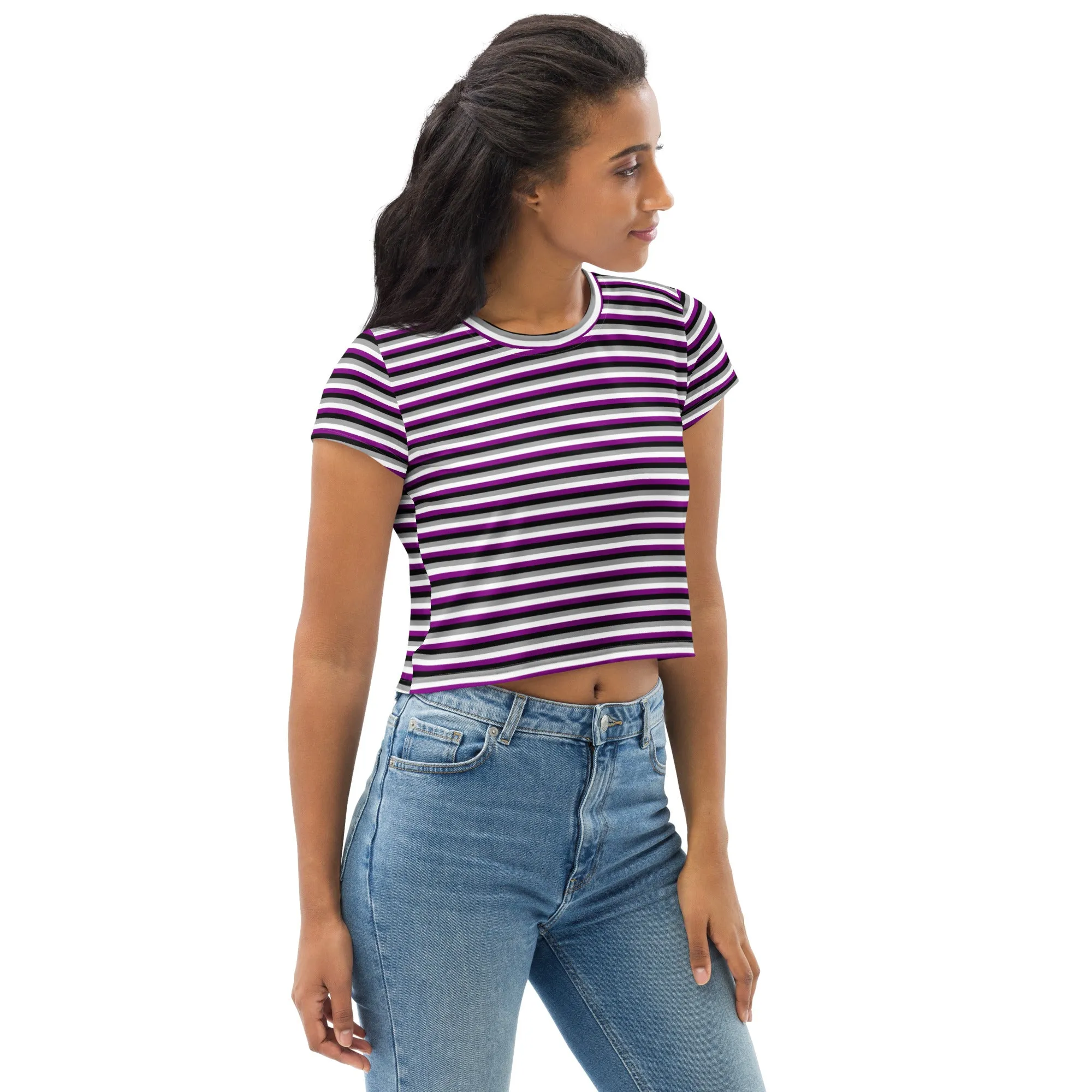 Asexual / Demisexual Flag Crop Tee