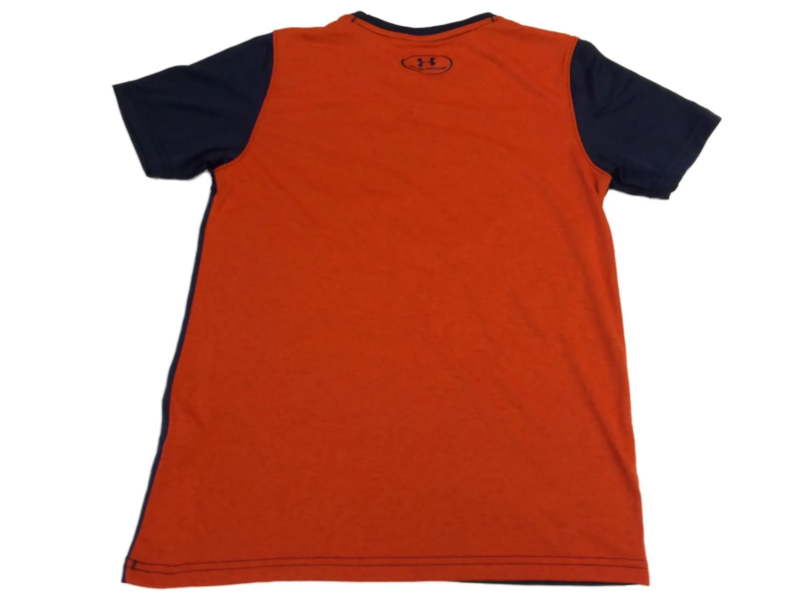 Auburn Tigers Under Armour Heatgear BOYS Navy & Orange SS Crew Neck T-Shirt (M)