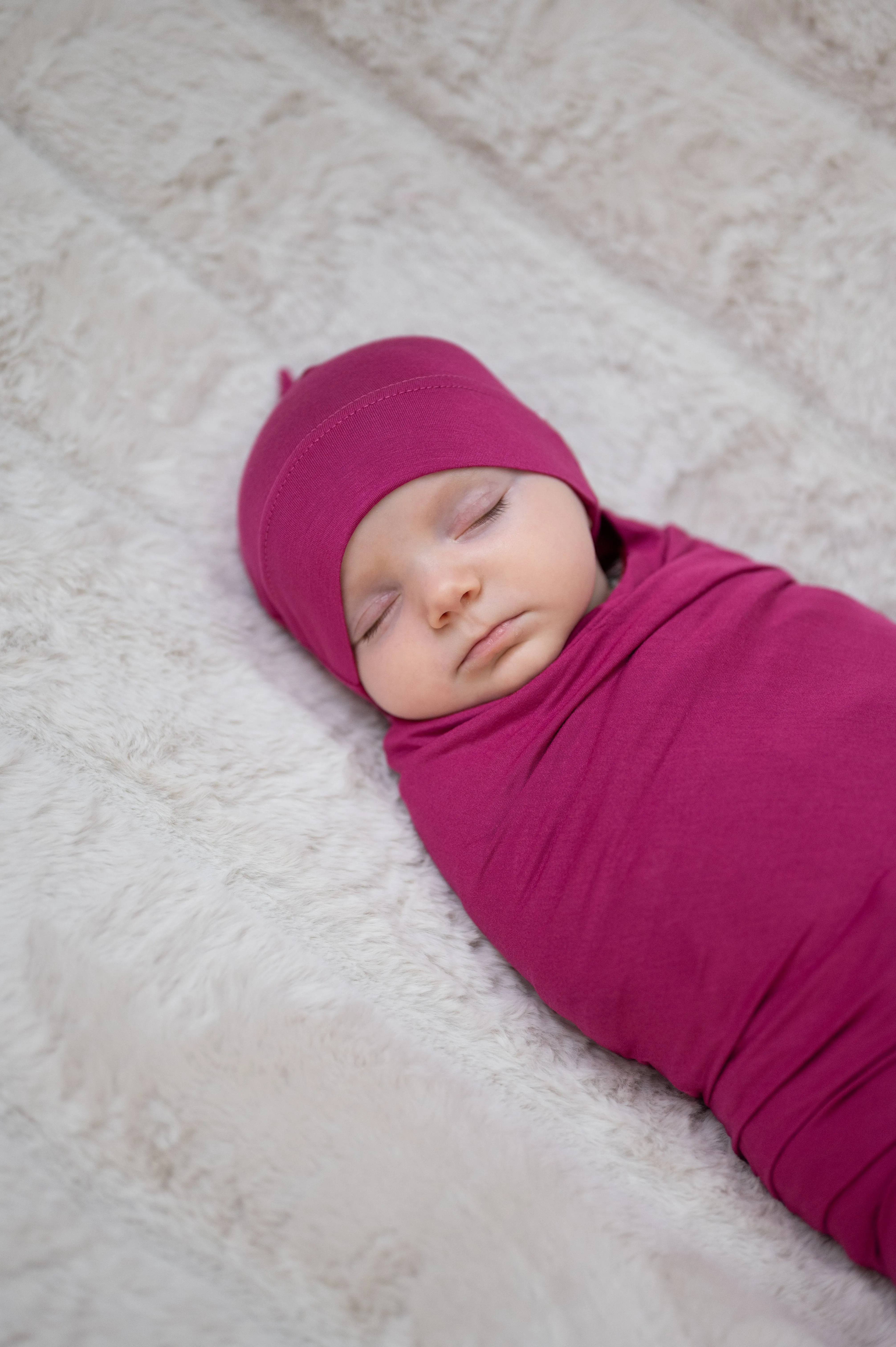 Baby Swaddle Set: Raspberry