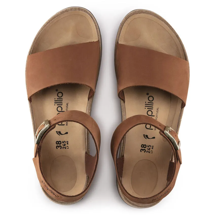 Birkenstock Glenda Nubuck Leather in Pecan