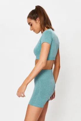 Blue Seamless Activewear T Shirt