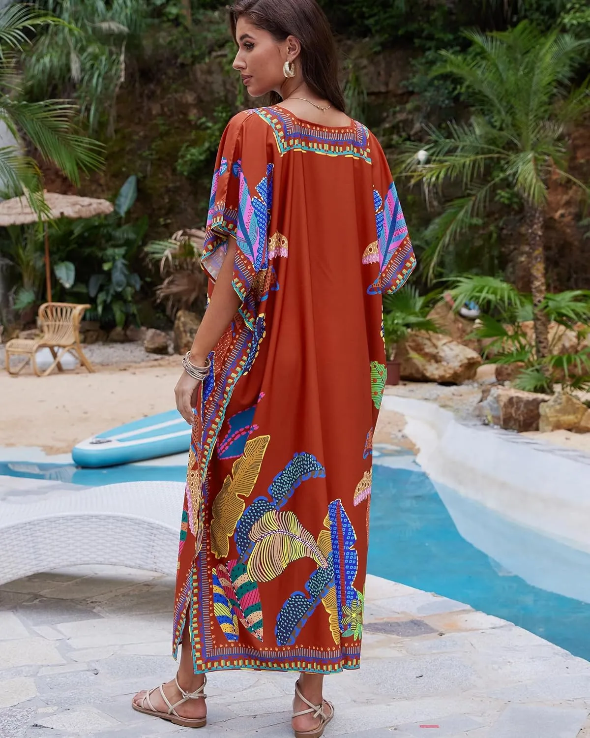 Bsubseach Kaftan Cover Ups for Swimwear Women Plus Size Caftan Dress Beach Coverup Summer Loungewear