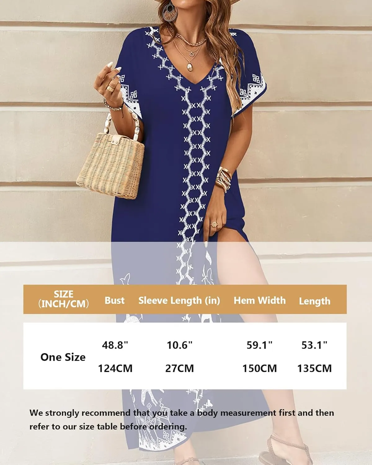 Bsubseach Kaftan Dresses for Women Swimsuit Coverup Beach Caftans Cover Ups for Swimwear Loungewear Bird Embroidery