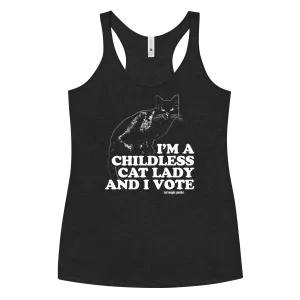 CHILDLESS CAT LADY VOTE Women's Racerback Tank