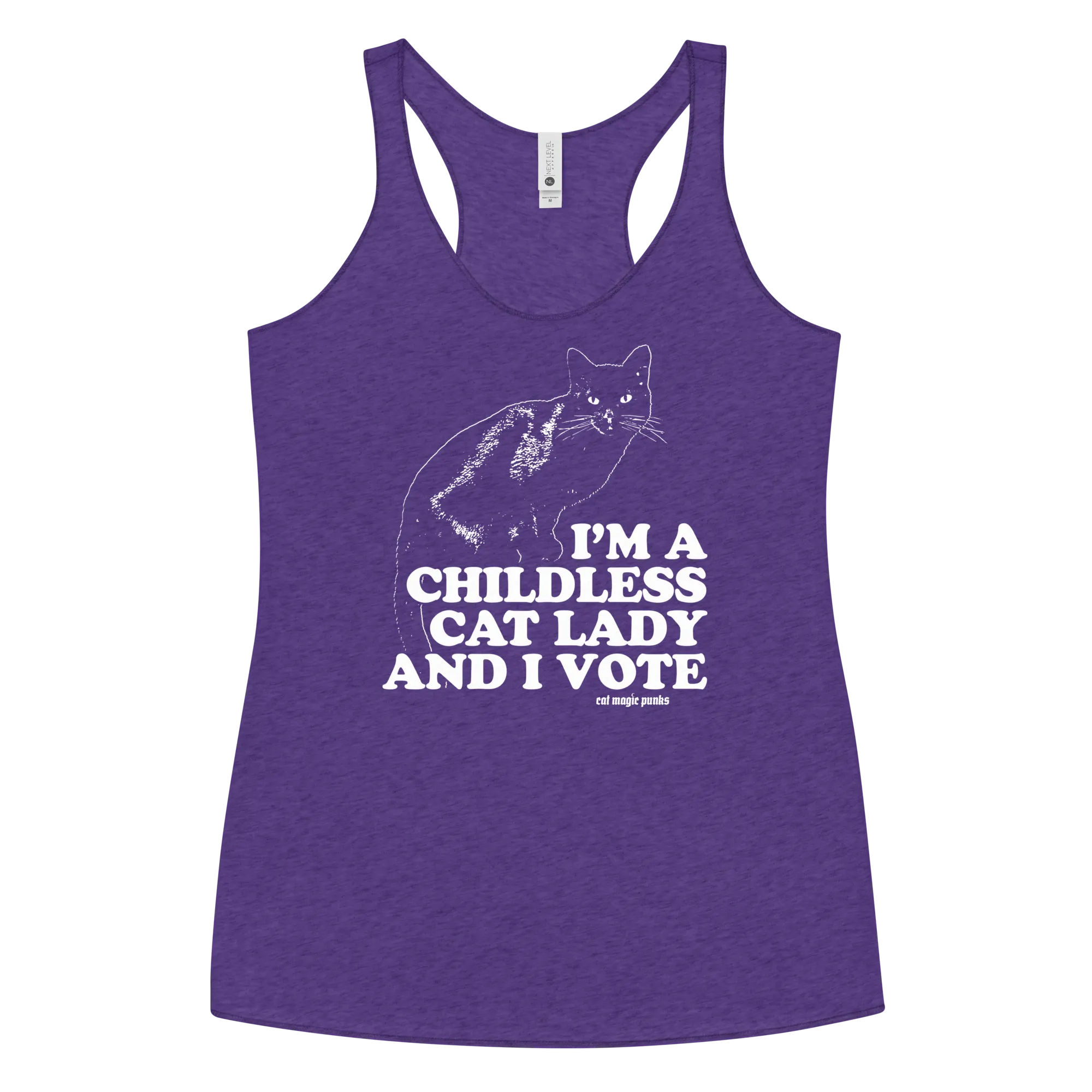CHILDLESS CAT LADY VOTE Women's Racerback Tank