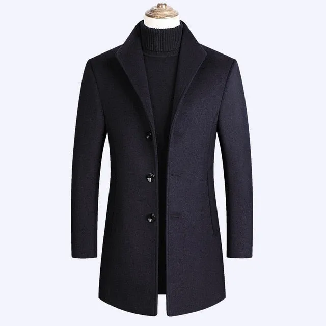 Elegant Men's Wool Coat