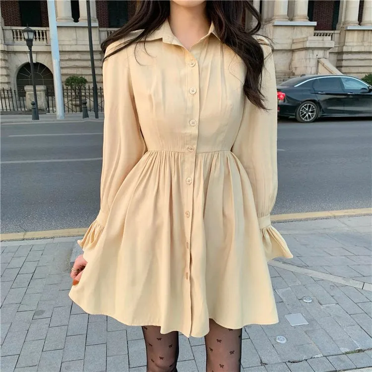 Elegant Vintage Double-Breasted Vest Ruffled Dress Set