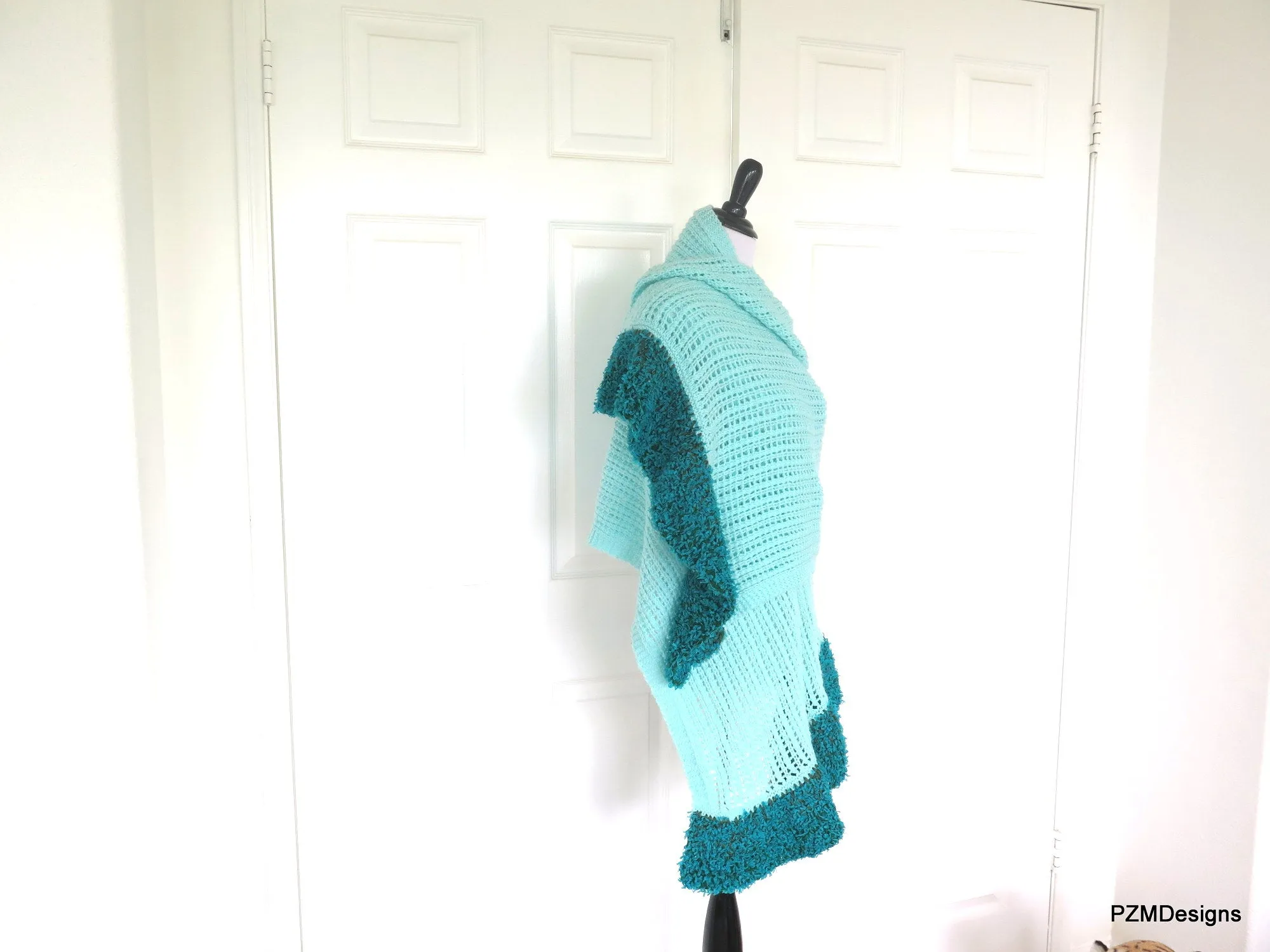Extra Large Prayer Shawl, Mint Green Shawl, Gift for her