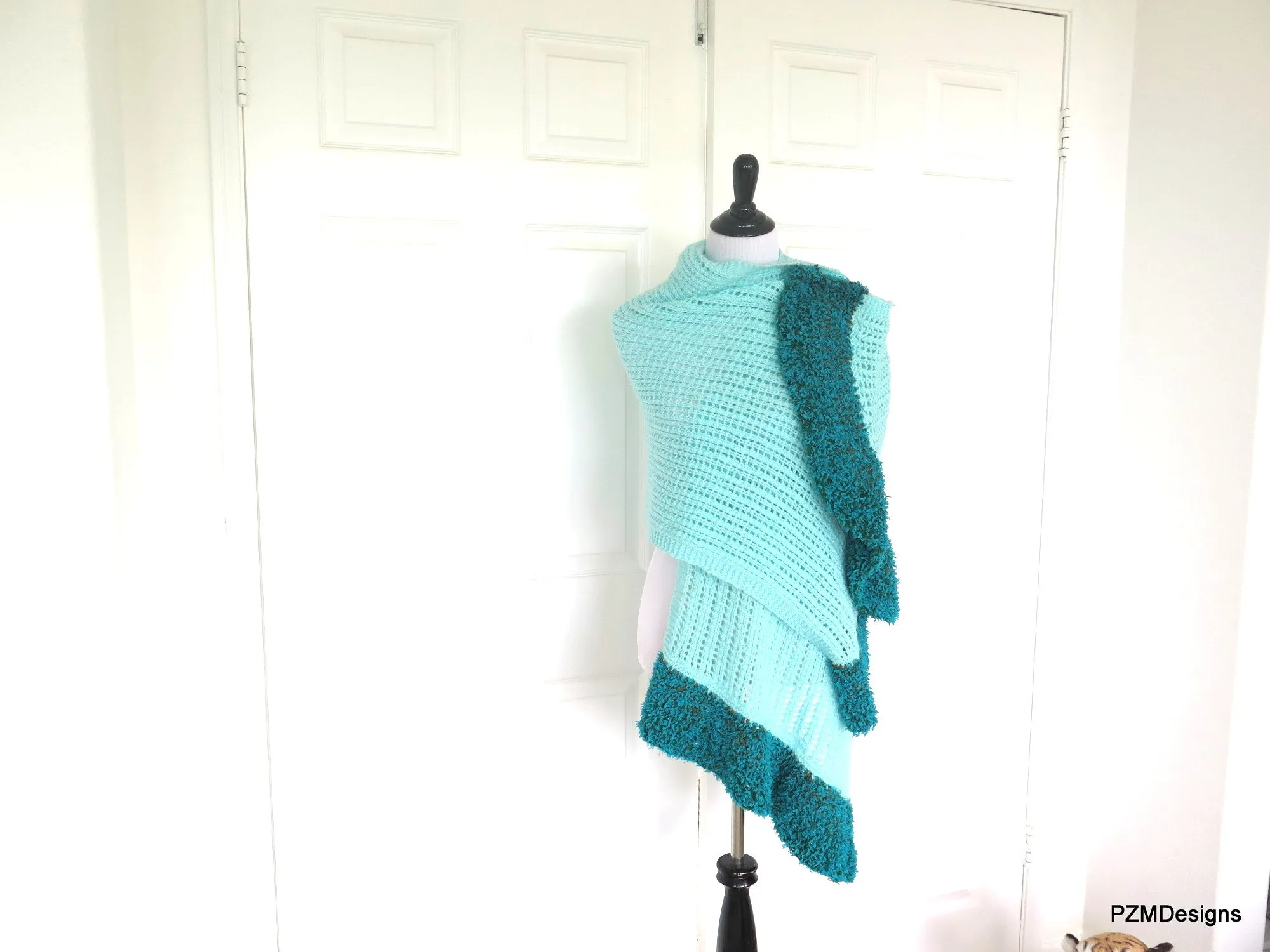 Extra Large Prayer Shawl, Mint Green Shawl, Gift for her