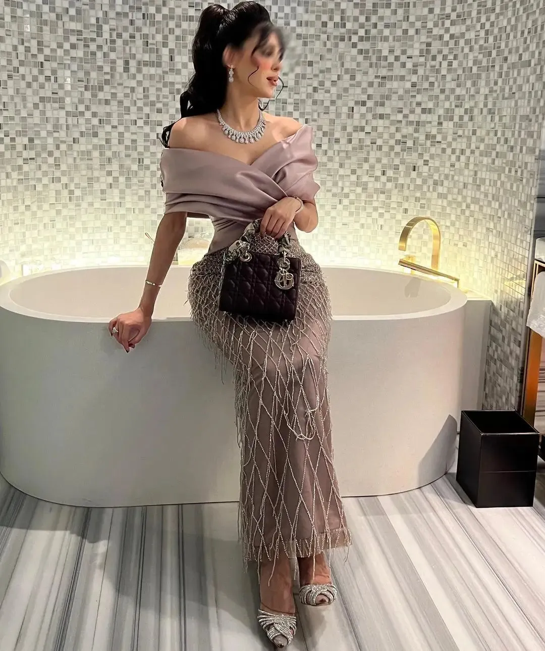 Girlary CustomizedProm  Dress V Neckline Evening Gowns Off The Shoulder Occasion Formal Luxury Sheath Beads Robes De Bal Vestidos