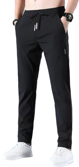 Glide Pants Men Lightweight Pull On Stretch Active Pants Palcomfy Quick Dry Water Resistant Hiking Pant with Pockets