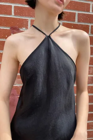 Halter Bias Dress in Black