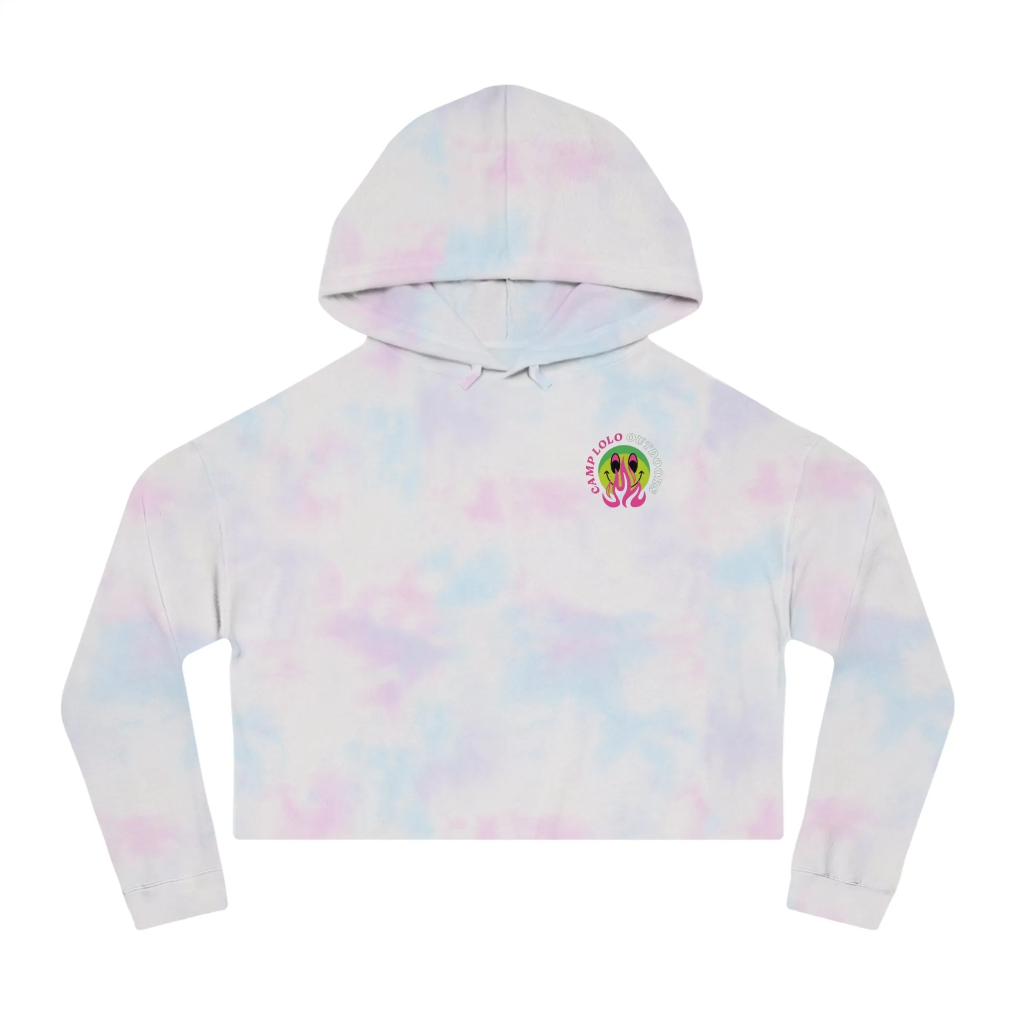 Happy Camper Women’s Cropped Hooded Sweatshirt