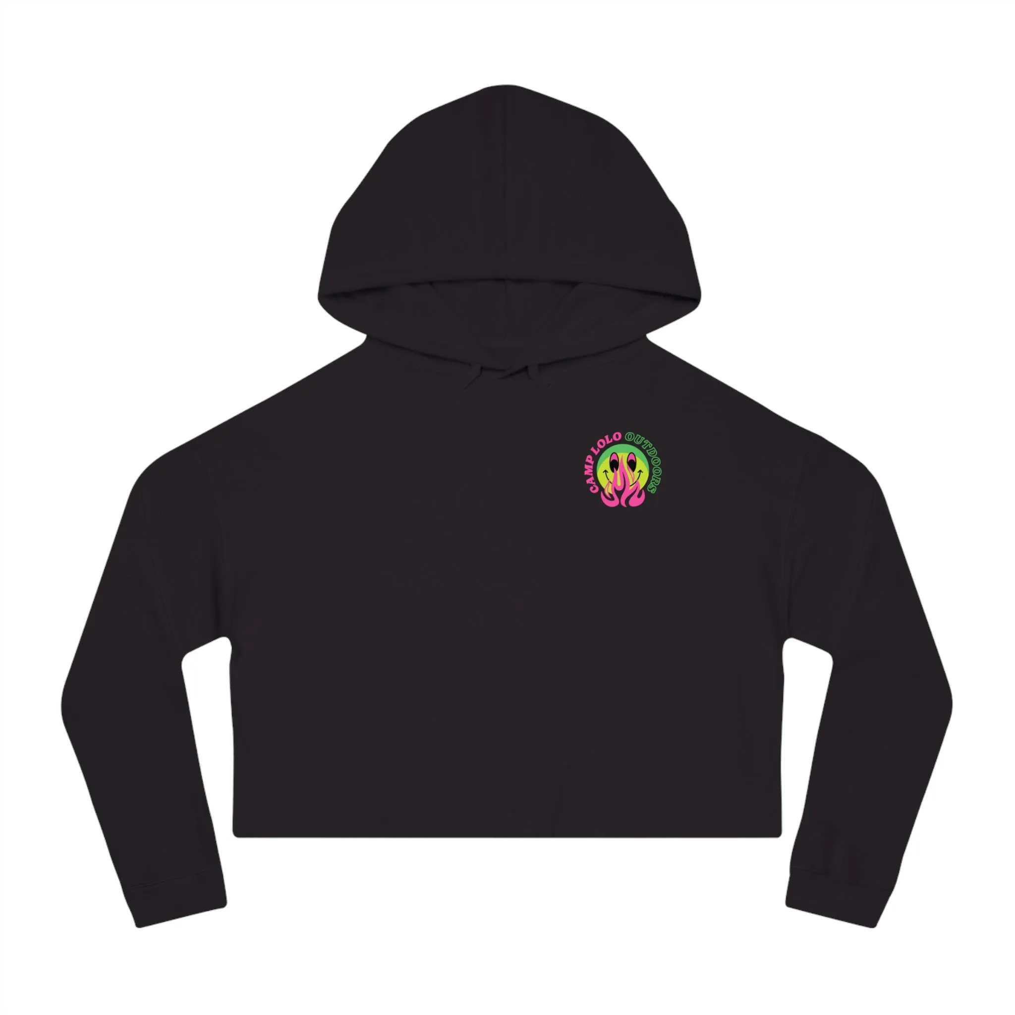 Happy Camper Women’s Cropped Hooded Sweatshirt