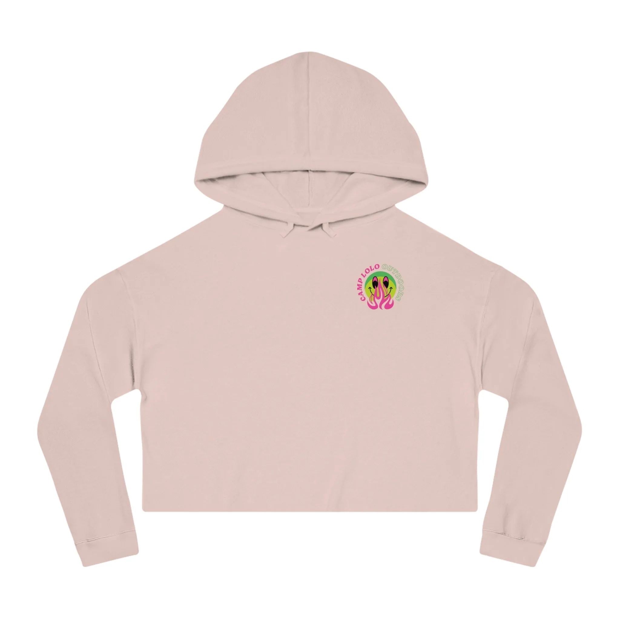 Happy Camper Women’s Cropped Hooded Sweatshirt