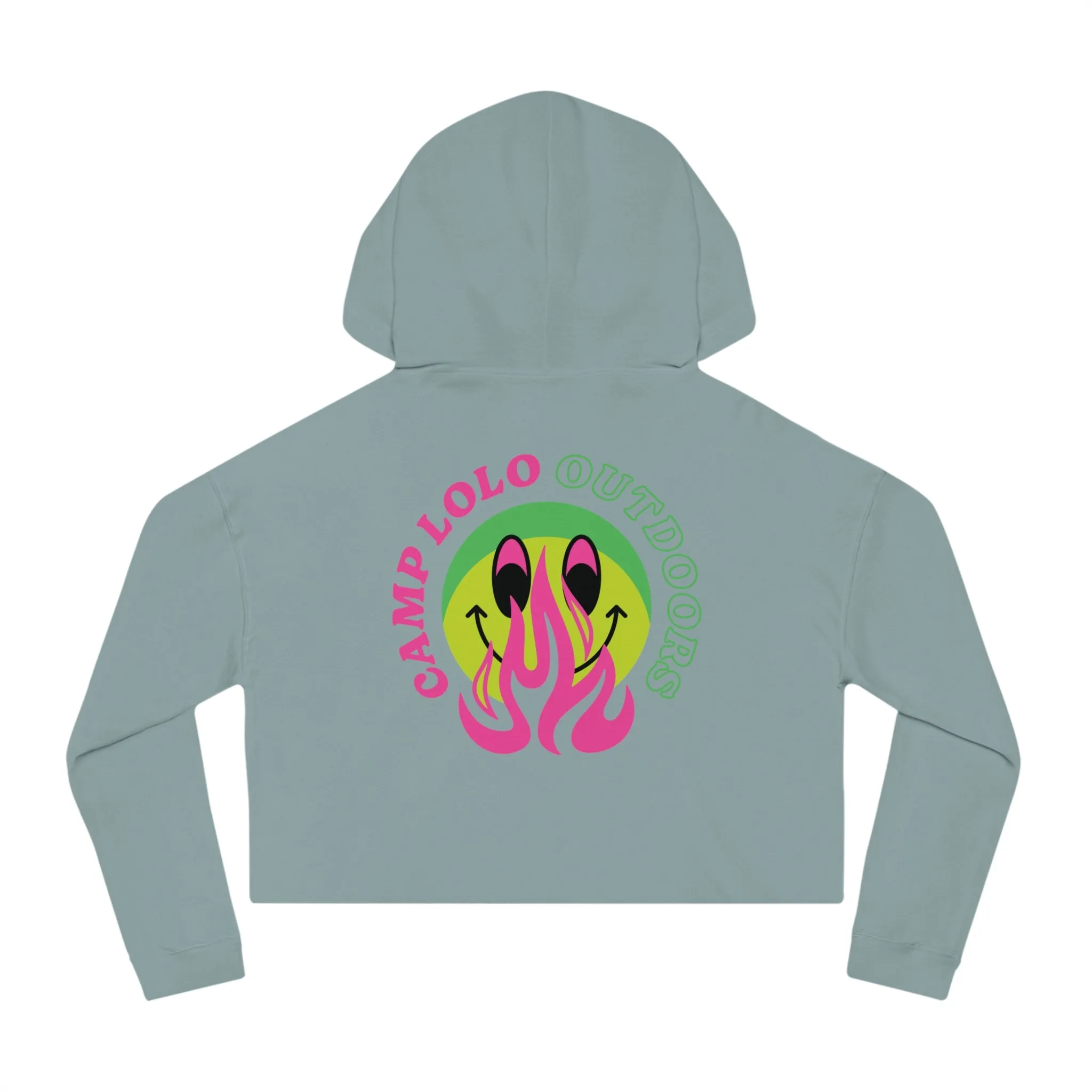 Happy Camper Women’s Cropped Hooded Sweatshirt