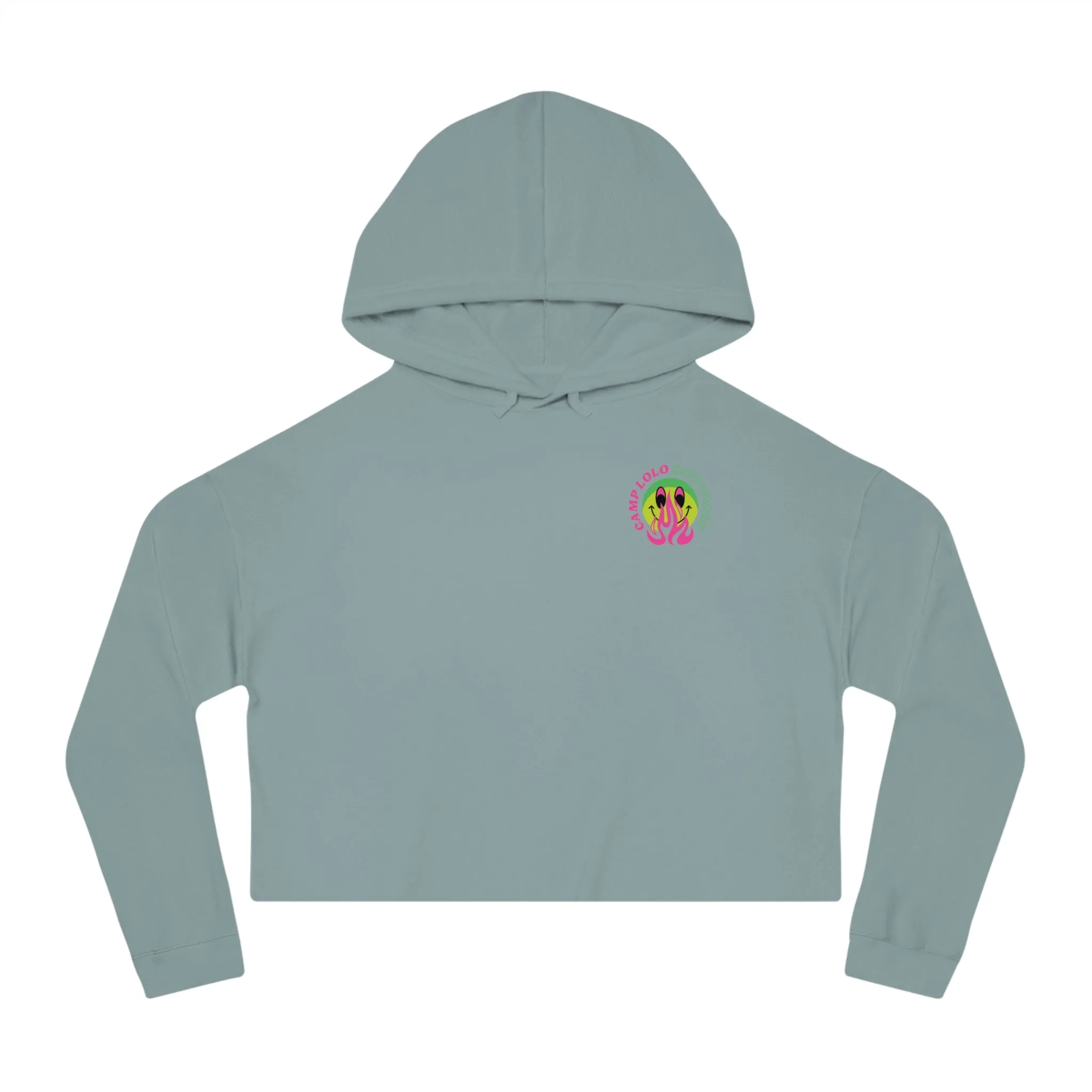Happy Camper Women’s Cropped Hooded Sweatshirt