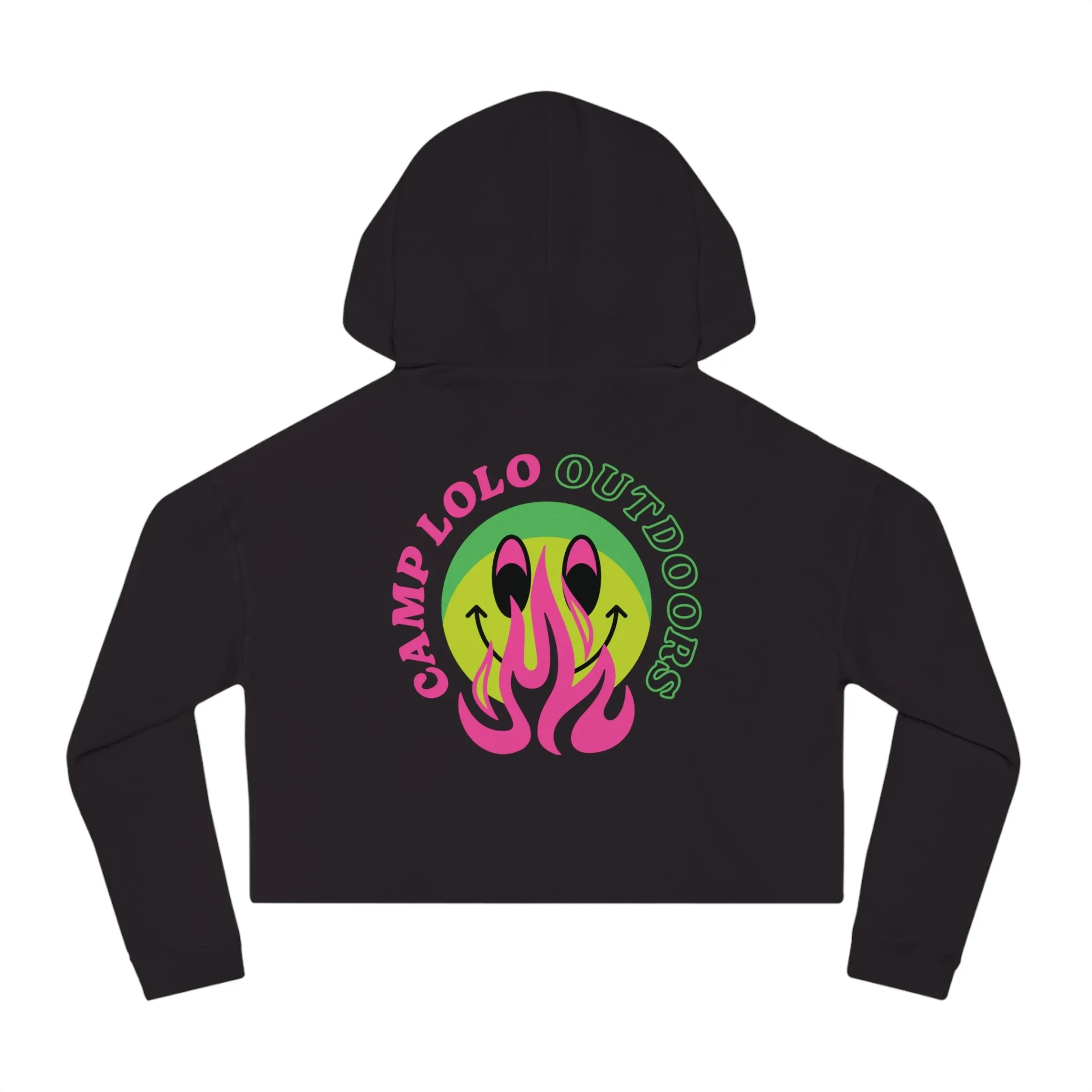 Happy Camper Women’s Cropped Hooded Sweatshirt