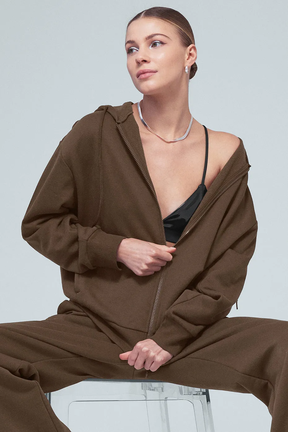 Hype Full Zip Hoodie - Espresso