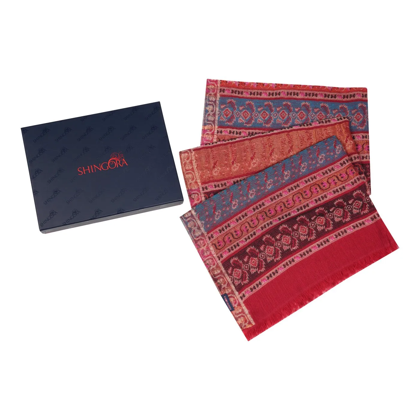 Ikat Floral Stripe Woolen Stole