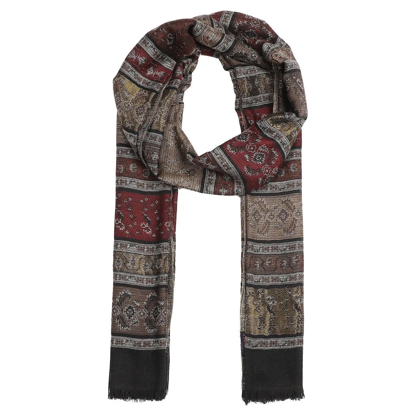 Ikat Floral Stripe Woolen Stole