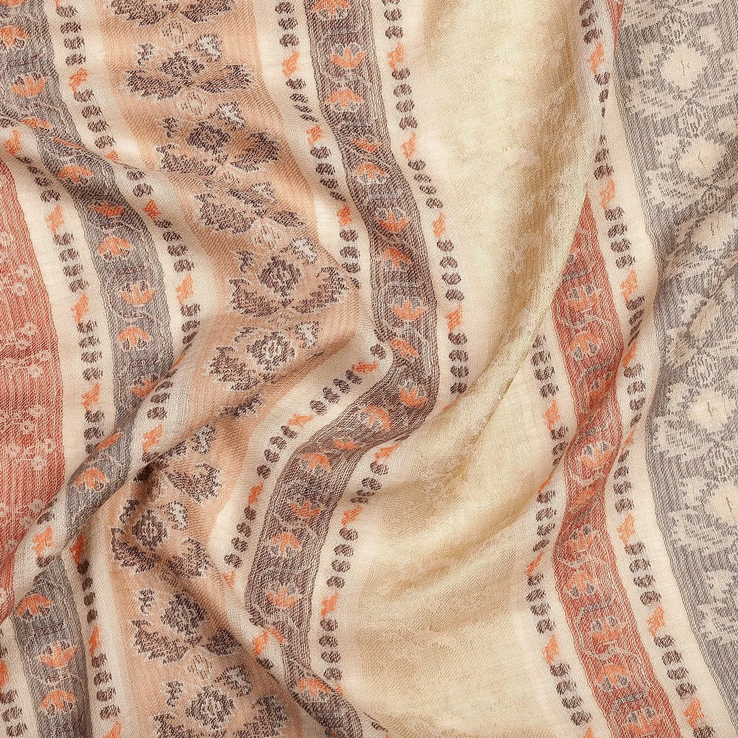 Ikat Floral Stripe Woolen Stole