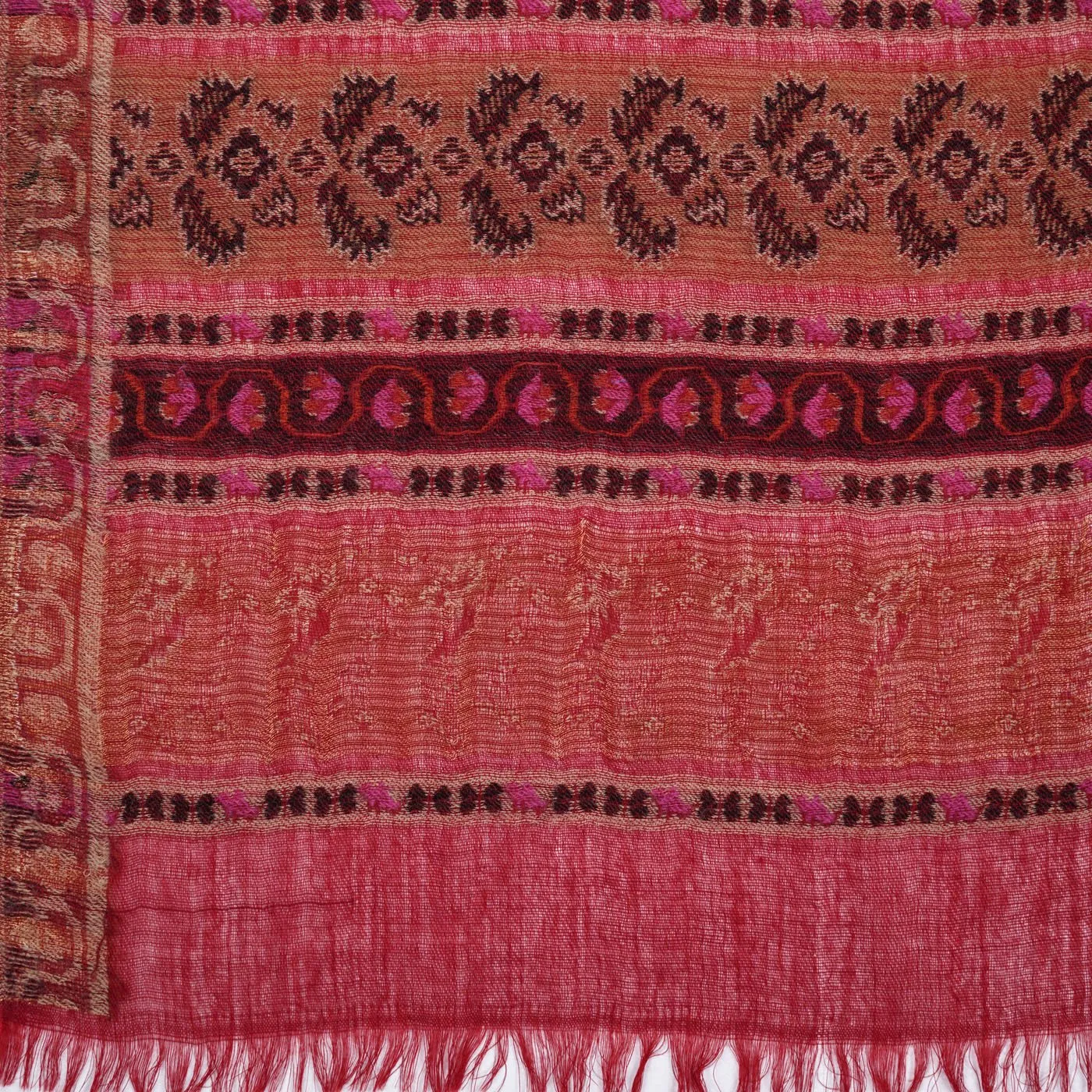 Ikat Floral Stripe Woolen Stole