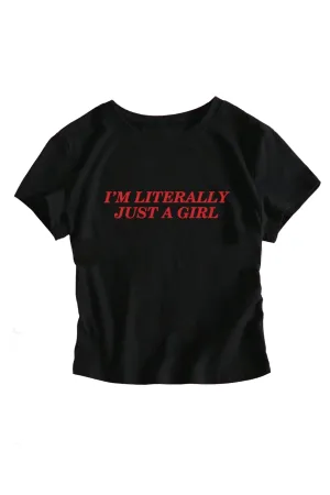 Just A Girl Top (Black/Red)