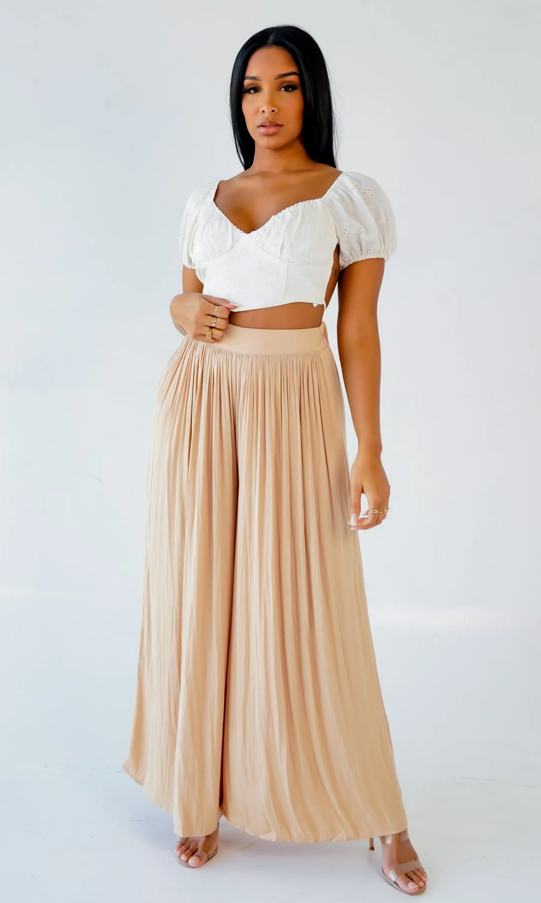 Lorelei | Open Back Embroidered Top - White FINAL SALE