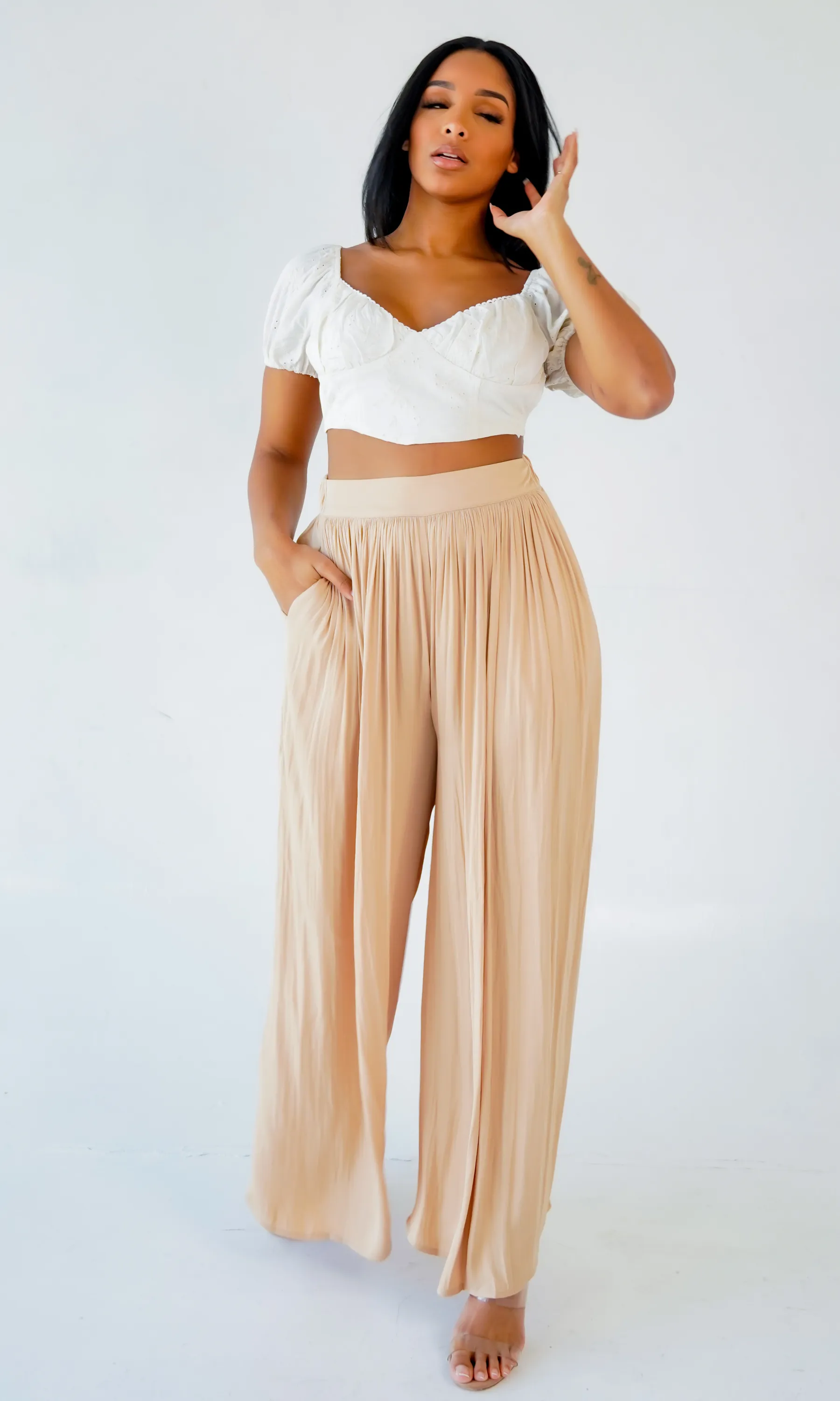 Lorelei | Open Back Embroidered Top - White FINAL SALE