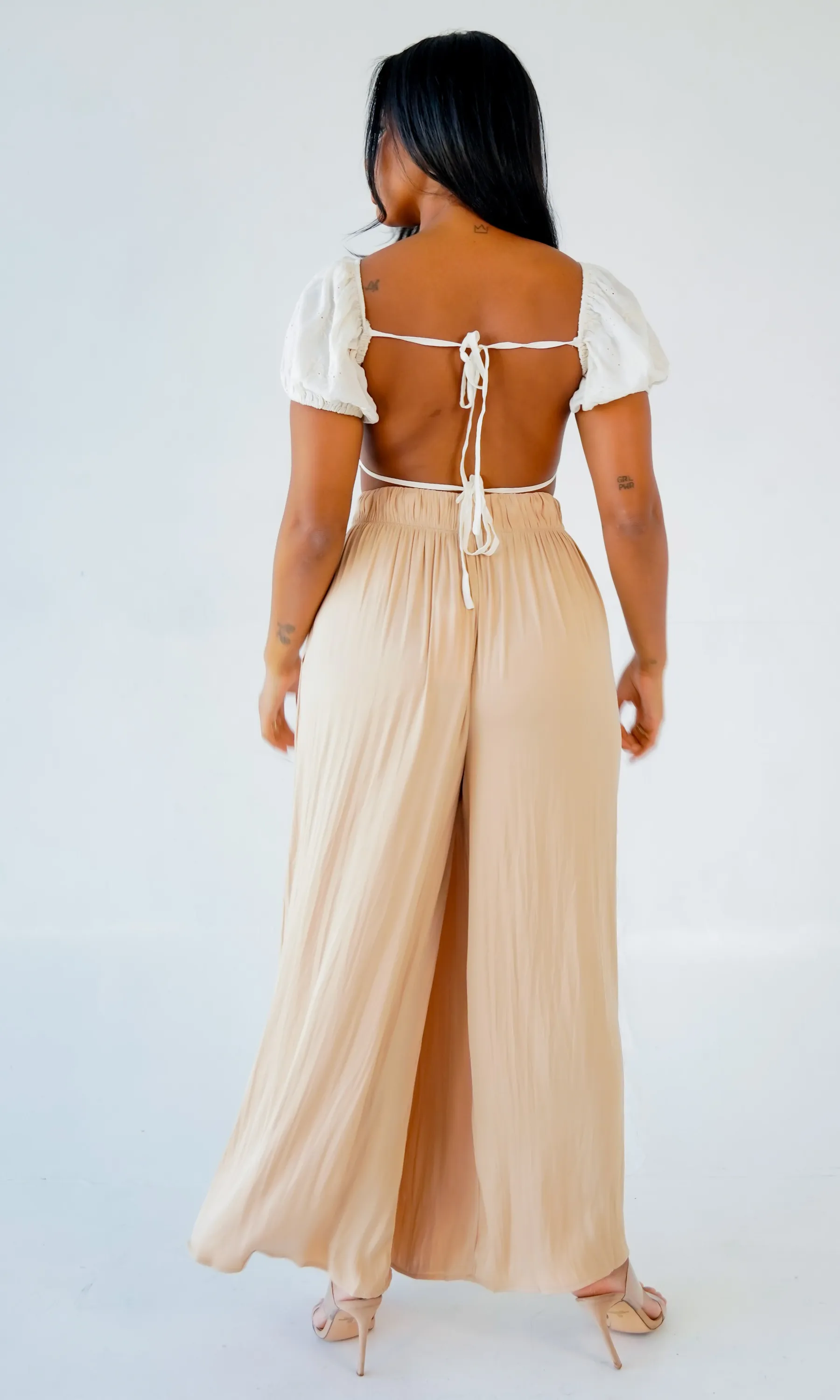 Lorelei | Open Back Embroidered Top - White FINAL SALE