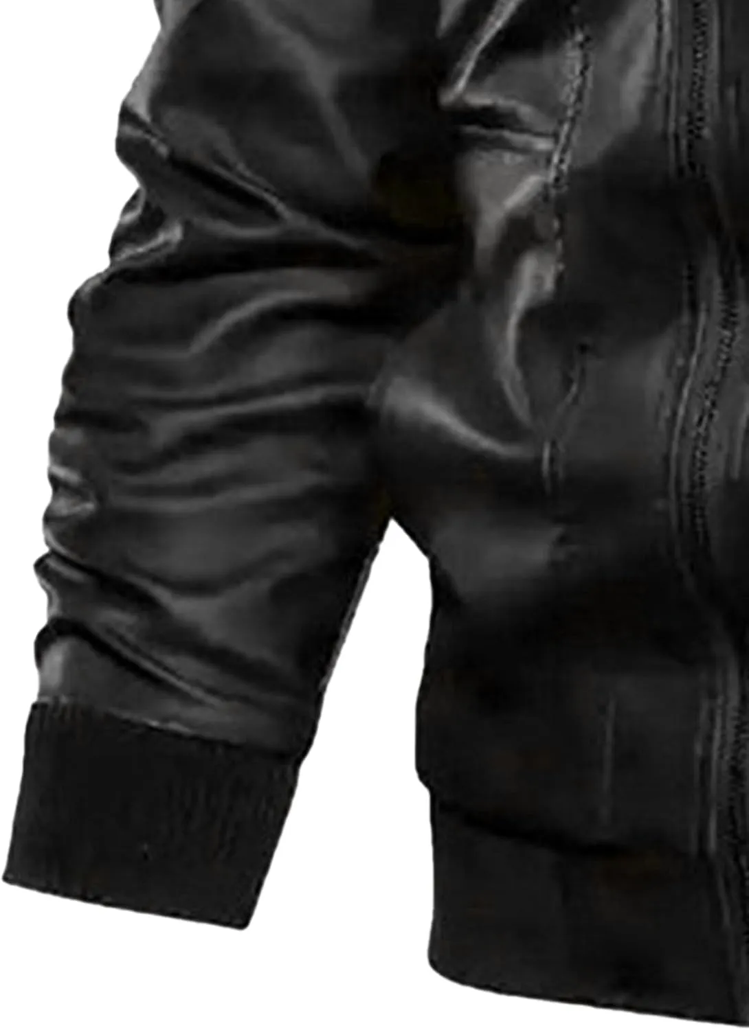 Maiyifu-GJ Men's Vintage Faux Leather Jacket Casual Warm Hooded Leather Jackets Fall Winter Motorcycle Biker Coat Windbreaker