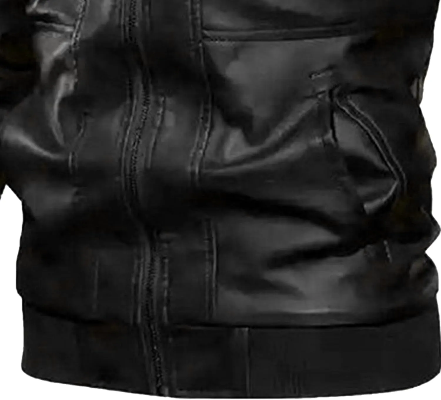 Maiyifu-GJ Men's Vintage Faux Leather Jacket Casual Warm Hooded Leather Jackets Fall Winter Motorcycle Biker Coat Windbreaker