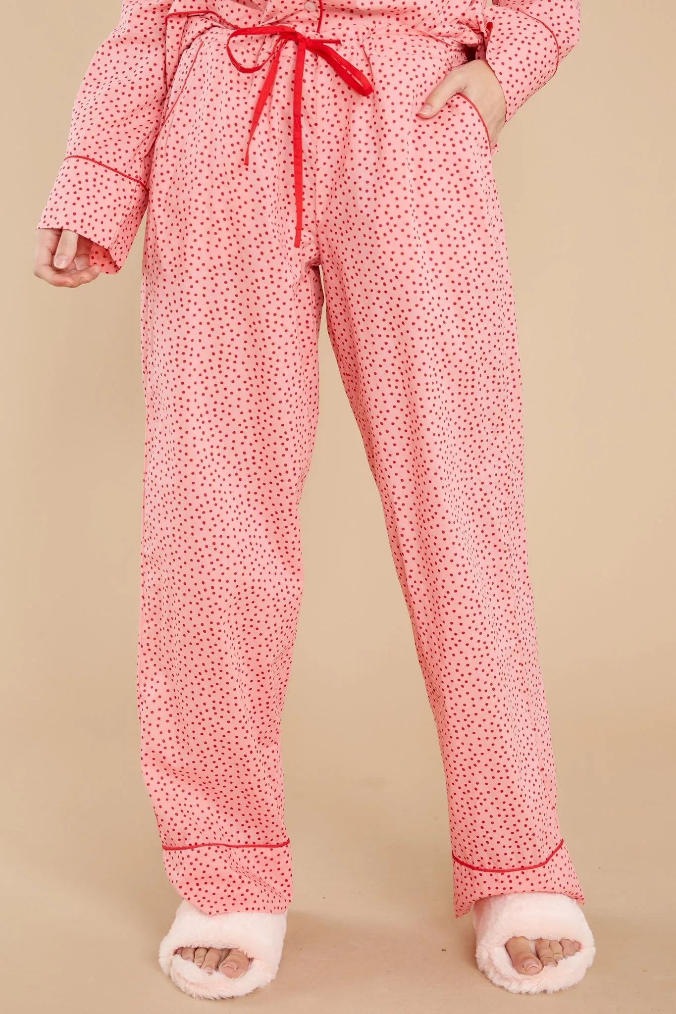Pressing Snooze Pink Print Pajama Set