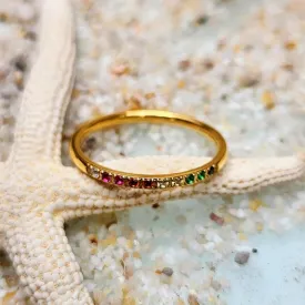 RAINBOW DREAMING - WATERPROOF GOLD RING