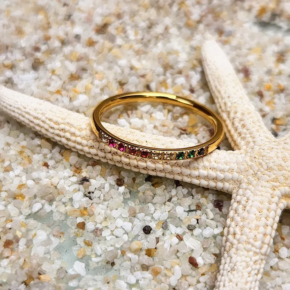 RAINBOW DREAMING - WATERPROOF GOLD RING