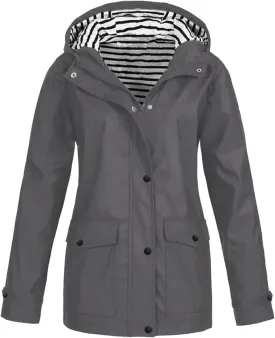 Raincoat for Women 2024 Rain Plus Size Hooded Waterproof Breathable Windbreaker Outdoor Ladies Lightweight Coat