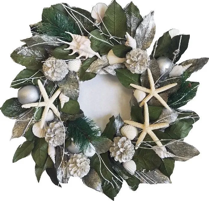 Silver Seashore Preserved Coastal Wreath