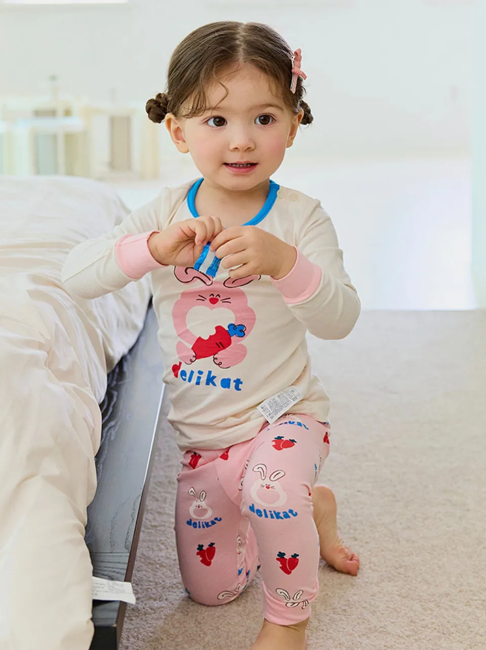 Single Spandex Fabric Pajamas set-Carrot