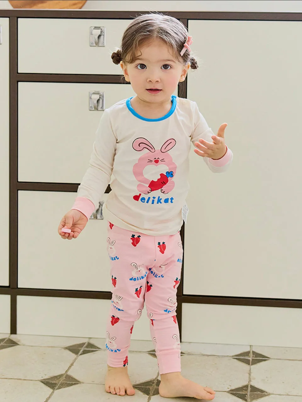 Single Spandex Fabric Pajamas set-Carrot