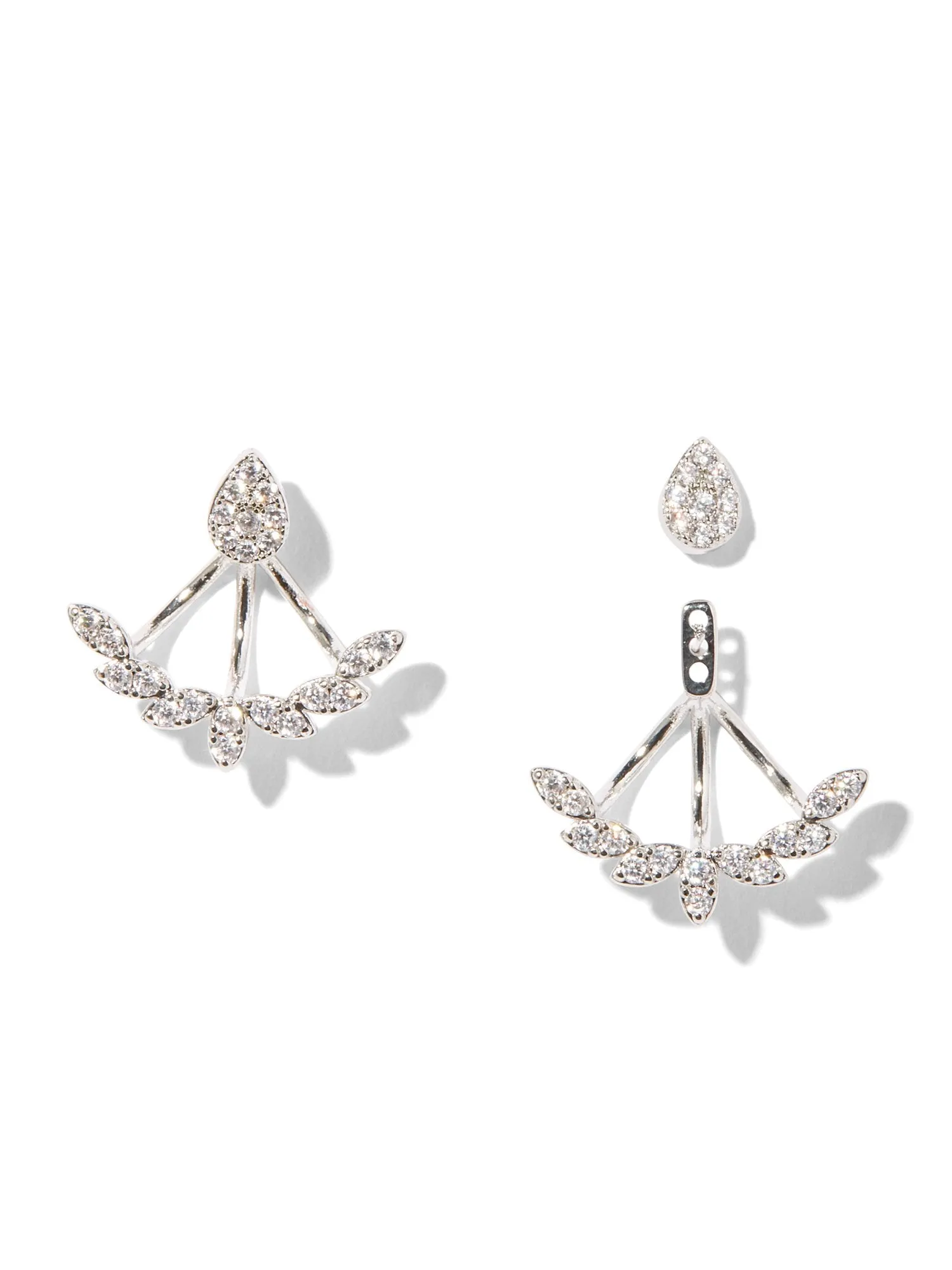 Sparkling Silvertone Ear Jacket