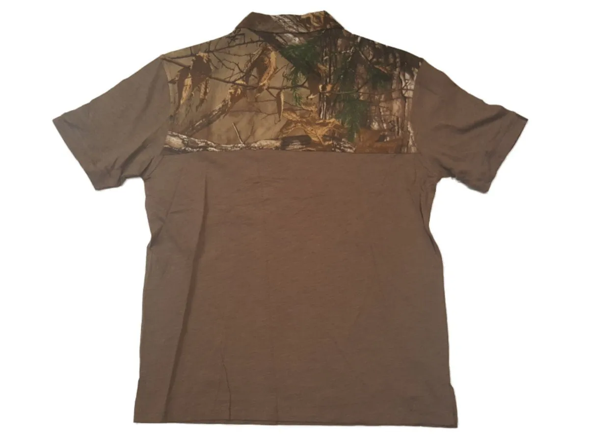 West Virginia Mountaineers Colosseum Brown Camouflage SS Golf Polo T-Shirt (L)