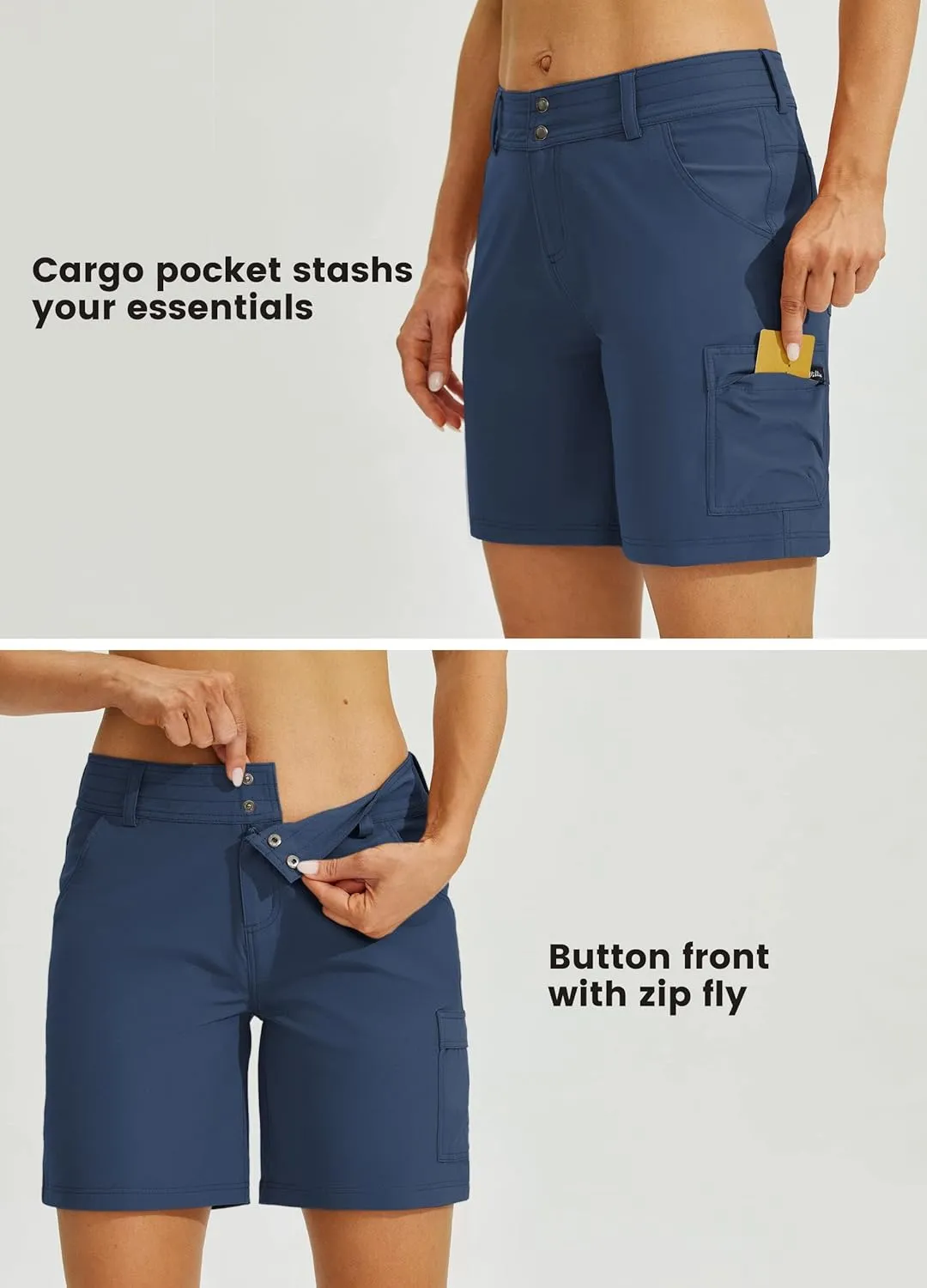 Willit Women's Golf Hiking Shorts Cargo Quick Dry Athletic Shorts Casual Summer Shorts with Pockets 7"