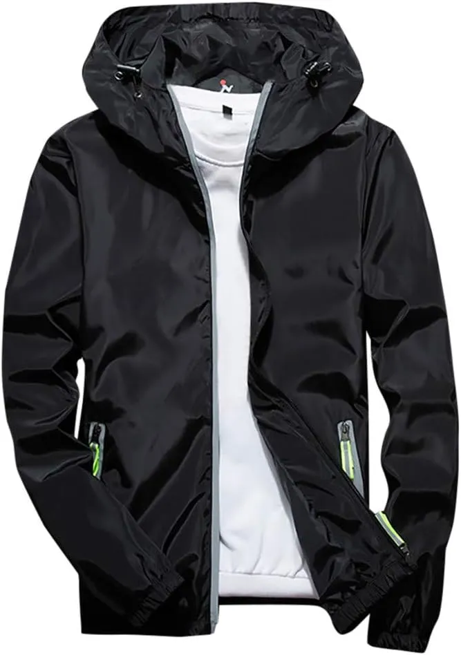 Windbreaker Jackets For Men Stylish Lightweight Long Sleeve Spring Fall Casual Zipper Waterproof Coats Mountain,M-7XL